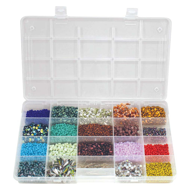 Keeper Box, Large 20 Compartment Bead Storage Box with Latching Lid – Bead -Zone.com